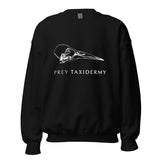Black Taxidermy Sweater with White Prey Taxidermy Branding.